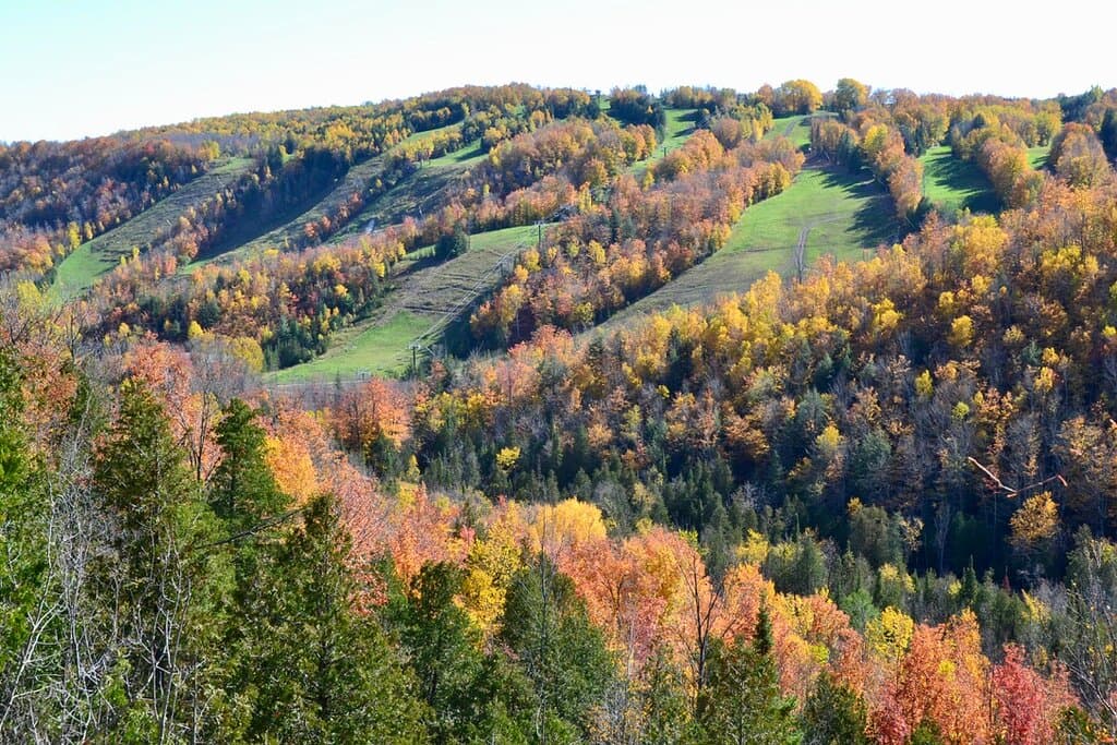View southeast towards ski hills