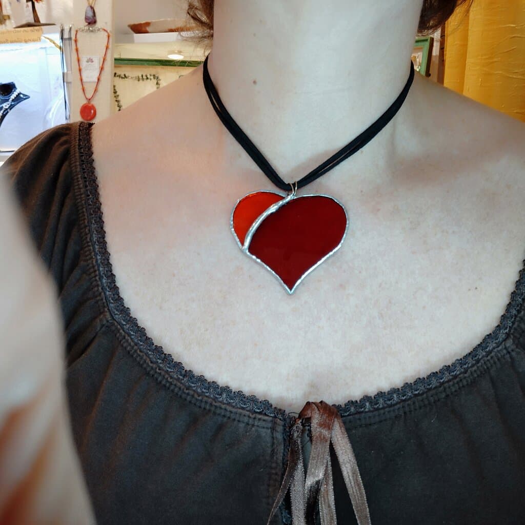 Collana regolabile con ciondolo in tecnica Tiffany originale