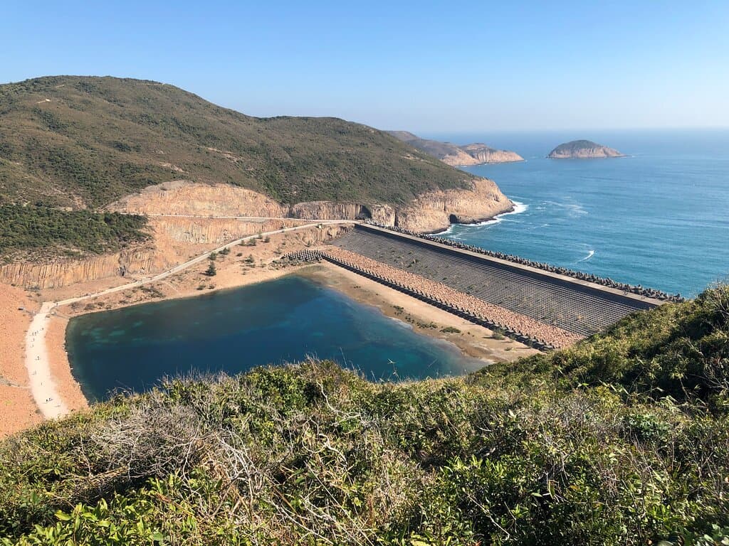Hong Kong Geopark - buffer lake below the East Dam at High Island Reservoir