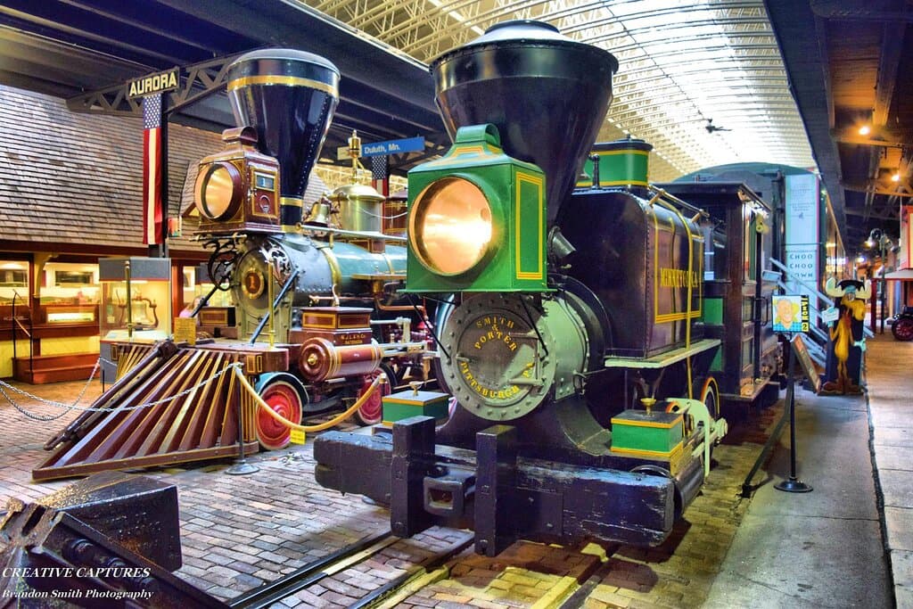 Front and center in the museum - the two oldest locomotives