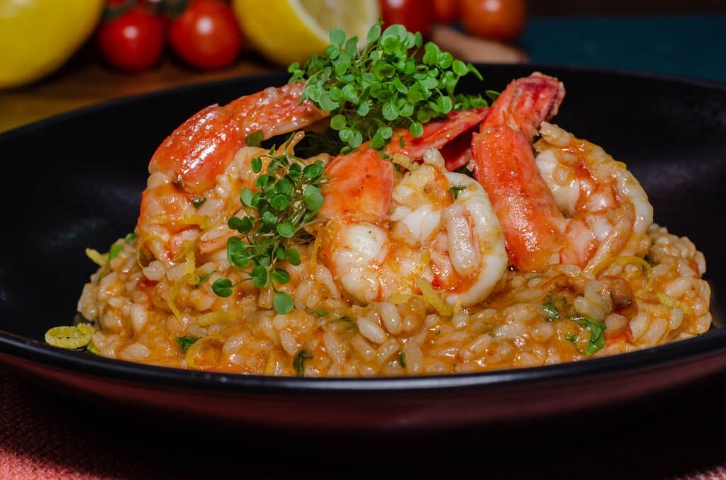 risoto de camarao com limao siciliano