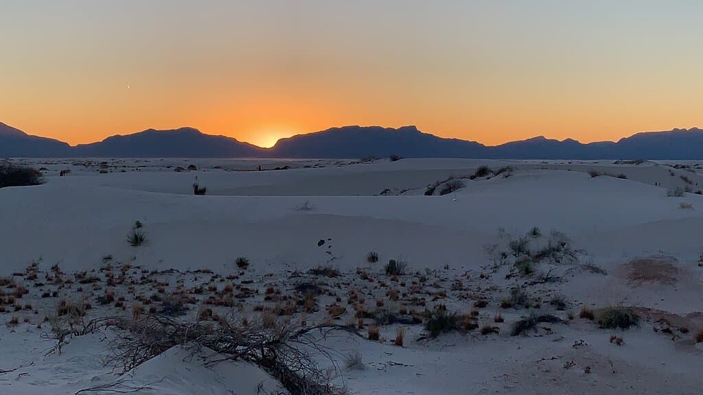 The mountains silhouetted 