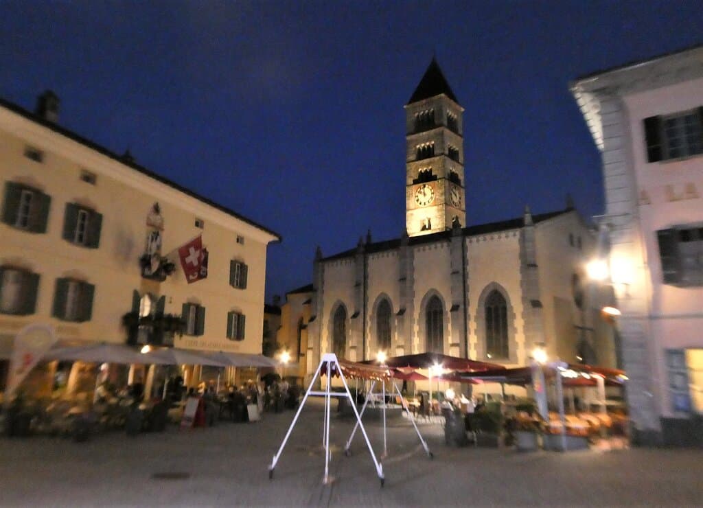 piazza communale at night