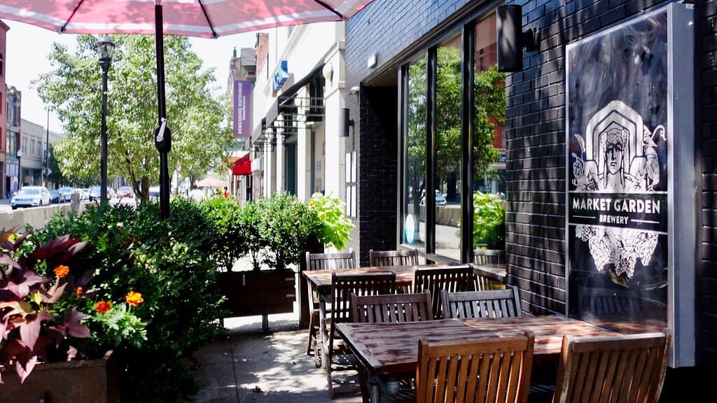 Since 2011, Market Garden Brewery has brought bold, award-winning beers to the beautiful Ohio City neighborhood of Cleveland. Our Brewpub & Restaurant features a creative, chef-driven food menu that changes with the seasonality of organic and local ingredients. With plenty of beers on our rotating draft list and a curated wine & cocktail program, we have drink options aplenty to be enjoyed at our 3 bars, event spaces, and multiple outdoor seating areas.