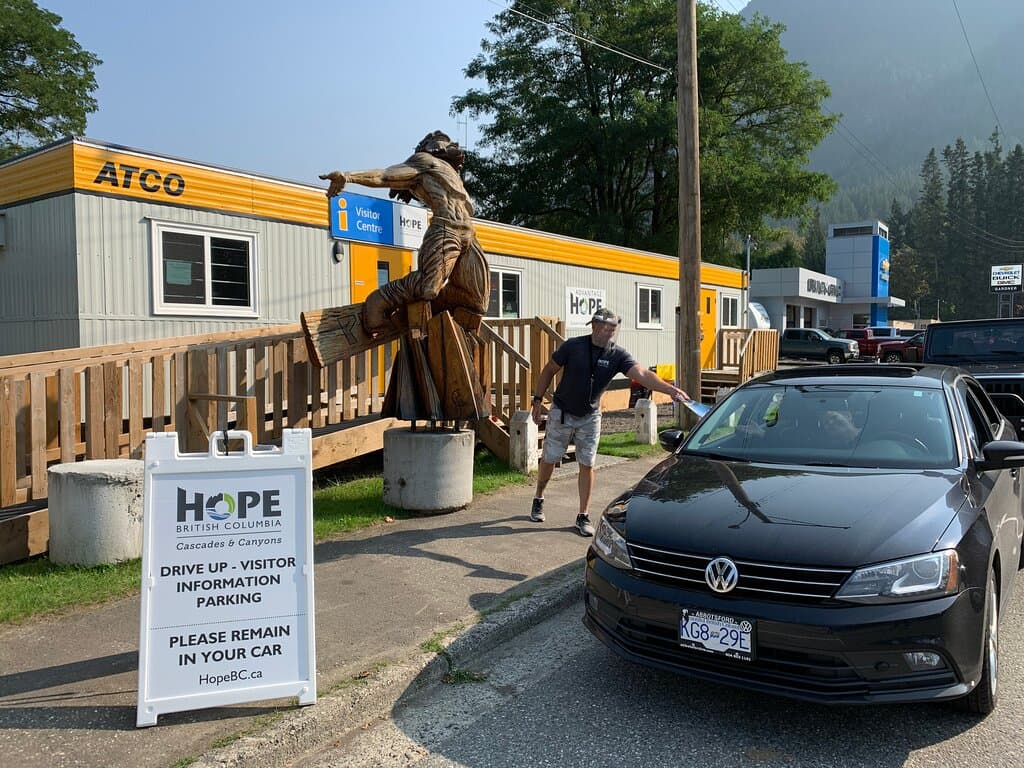 Due to COVID-19 restrictions, only staff are allowed inside the Visitor Centre. We have two drive-thru parking spots available where a friendly staff member will help you without even having to leave your car!