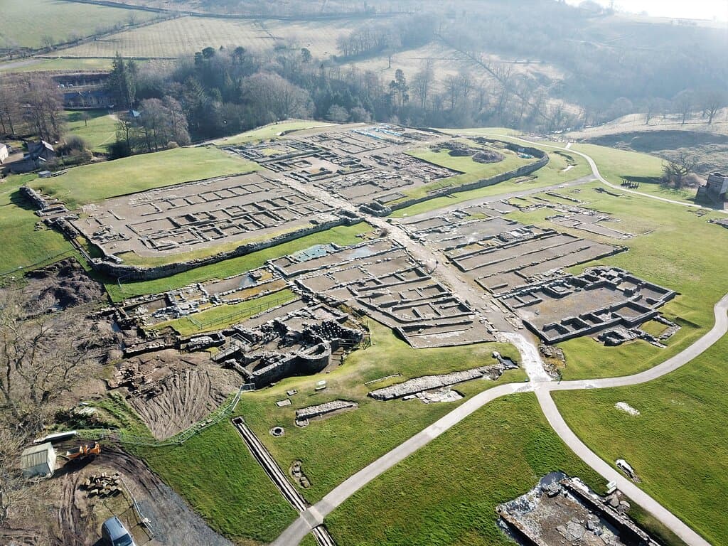 Aerial view of VIndolanda fort 