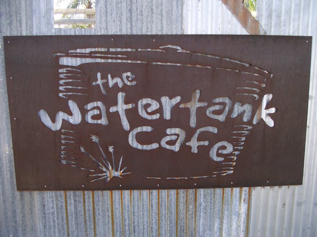 Our welcome Watertank Cafe sign