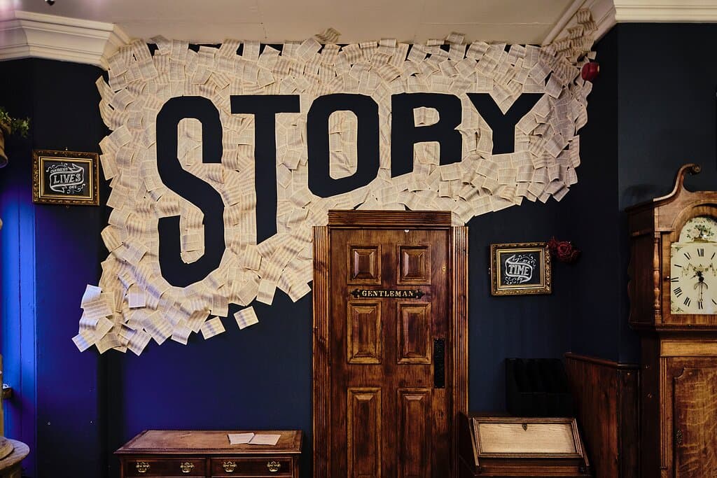 An image from the Writer's Pad, spelling out Story.