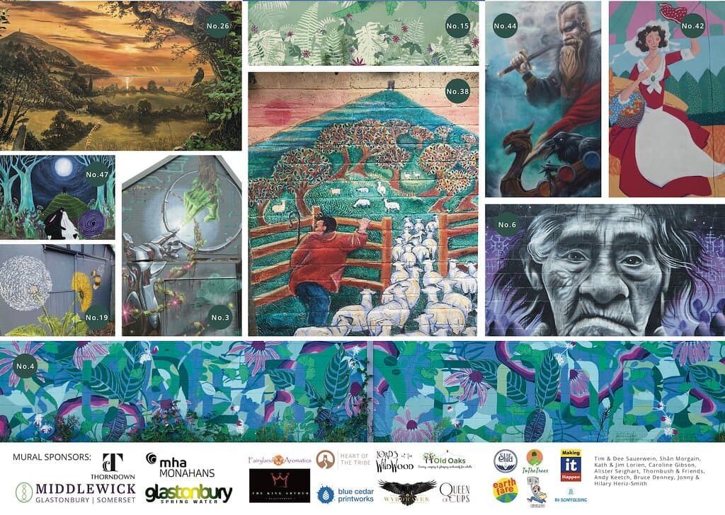 Selection of murals that can be found in Glastonbury Town
