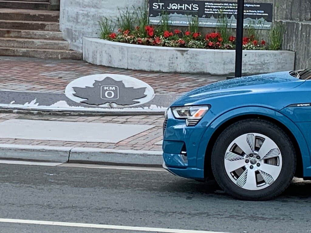 I drove from Mile 0 in Victoria BC in my Electric Car the summer of 2019 and completed the journey in St. John's NL at KM 0.  The name of the trip was called Mary Ann's Electric Drive.