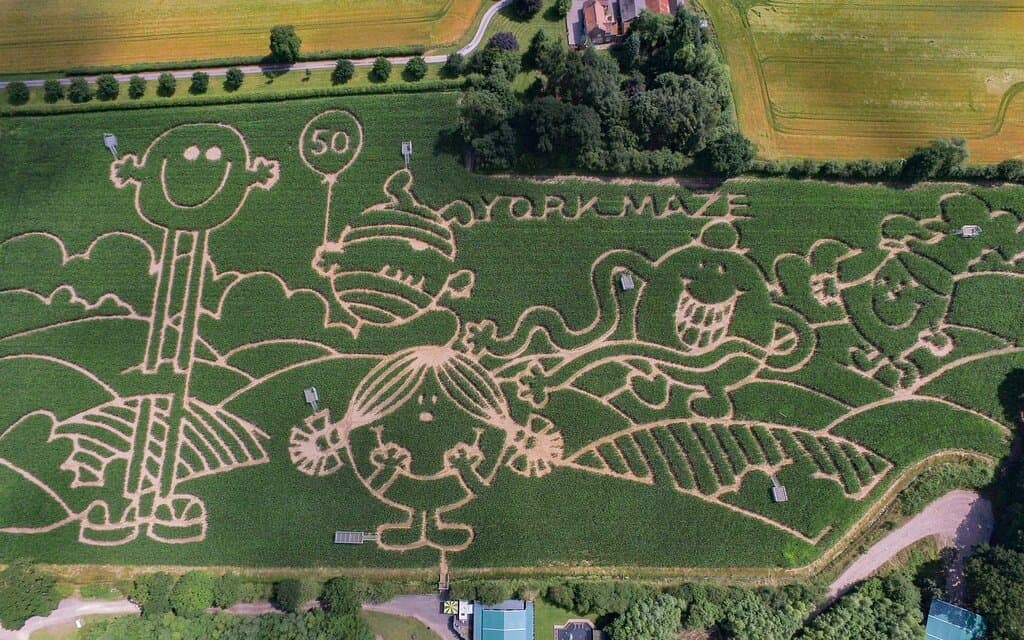 York Maze giant Maize Maze 2021 celebrating 50 years of Mr Men