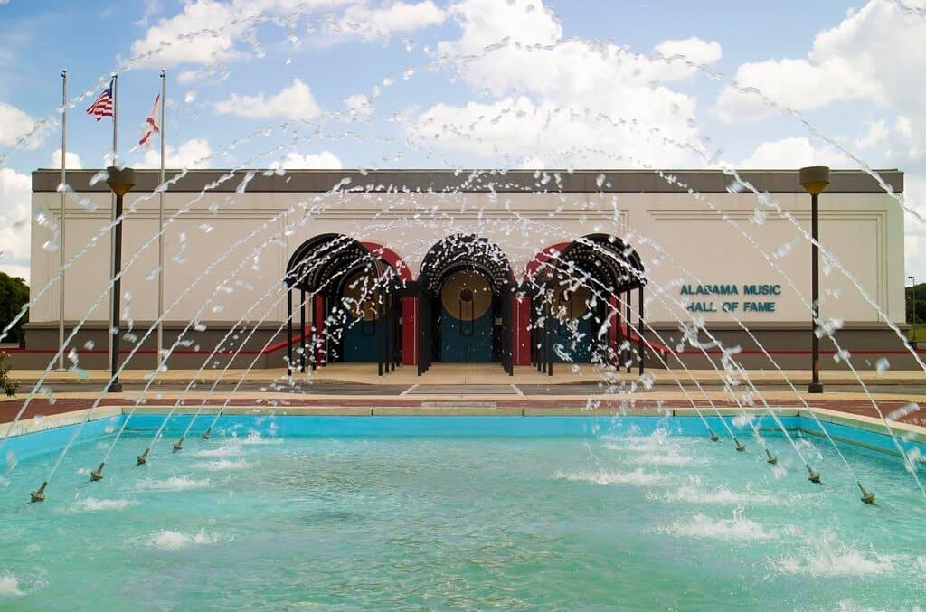 The highlight of the front of our museum features our beautiful fountain that is surrounded by bricks honoring many musicians from Alabama. Stop by and take a break on one of the benches by our museum front and listen to the outdoor music playing all day!