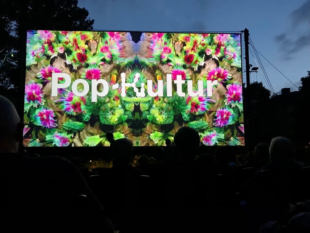 The big screen in the evening