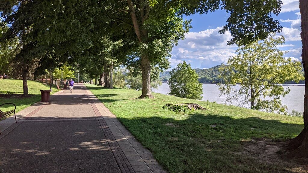 Nice walking trail along river.