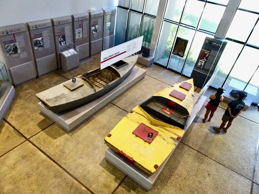 Another view of river boats on display in basement area of the museum, which also includes storyboards about river explorers in Powell's day and later. 