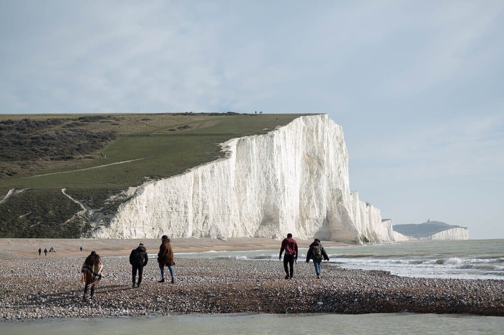 People enjoying Seven Sisters Country Park