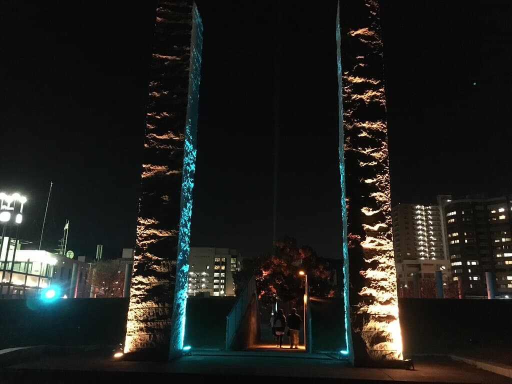 夜間の大津城跡周辺