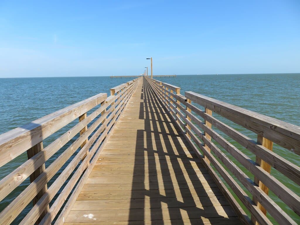 Fishing pier. Fulton Beach Park, Futon, TX, Dec 2021