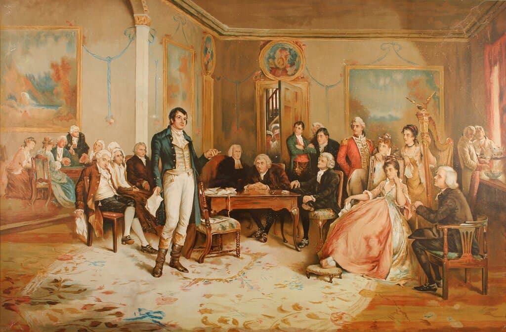 The original painting 'Burns in Edinburgh' (full details on pour website)