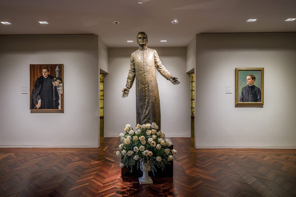 Blessed Michael McGivney (1852-1890) was a Connecticut native and parish priest in New Haven and Thomaston. He founded the Knights of Columbus, an international Catholic fraternal society, in 1882 at St. Mary's Church in New Haven.