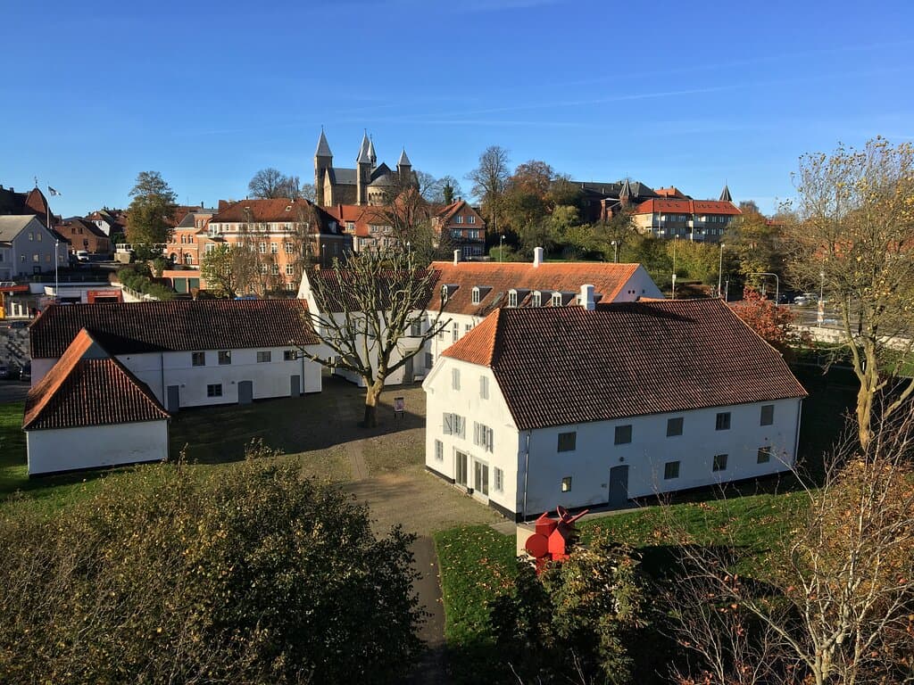 Luftfoto af Viborg Kunsthal.