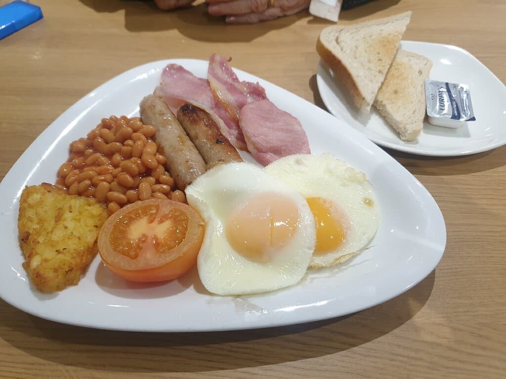 All day breakfast at Sainsburys £4.85 Bit pricey and served luke warm