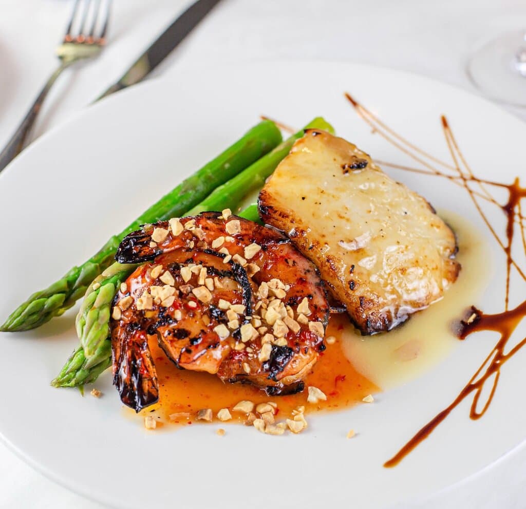 Pick two - sea bass and prawns