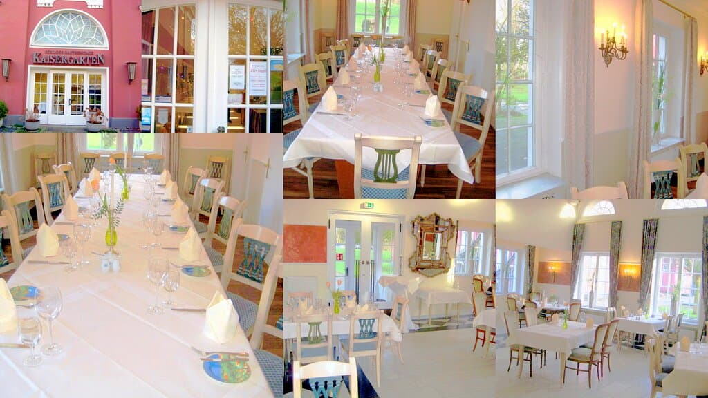 Collage: Das kann man im Restaurant Kaisergarten sehen...