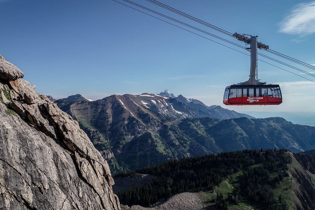 The Aerial Tram flying high in the sky