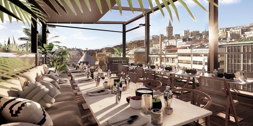 Teras kokteyl mekanımızda Galata manzarasının keyfini çıkarın.