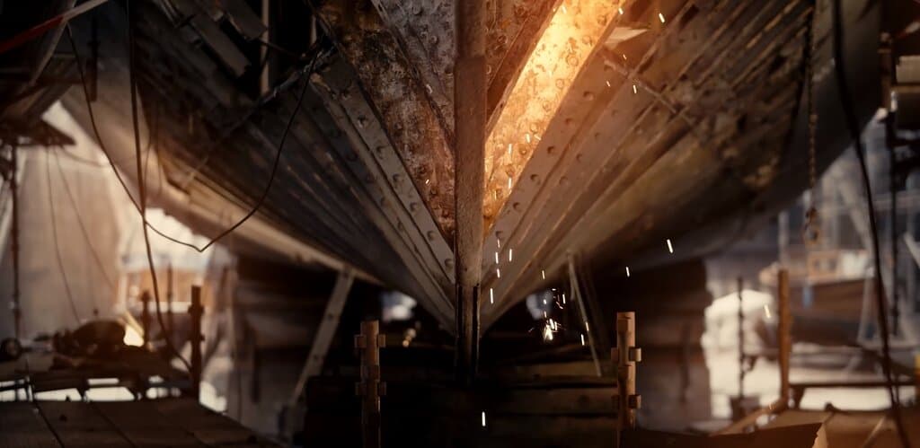 Steelwork on Folgefonn in the dry-dock