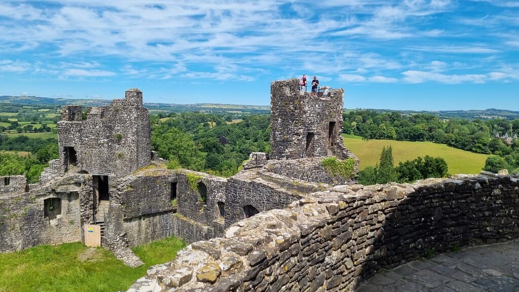 The castle from one of the towers, with the view in the background.