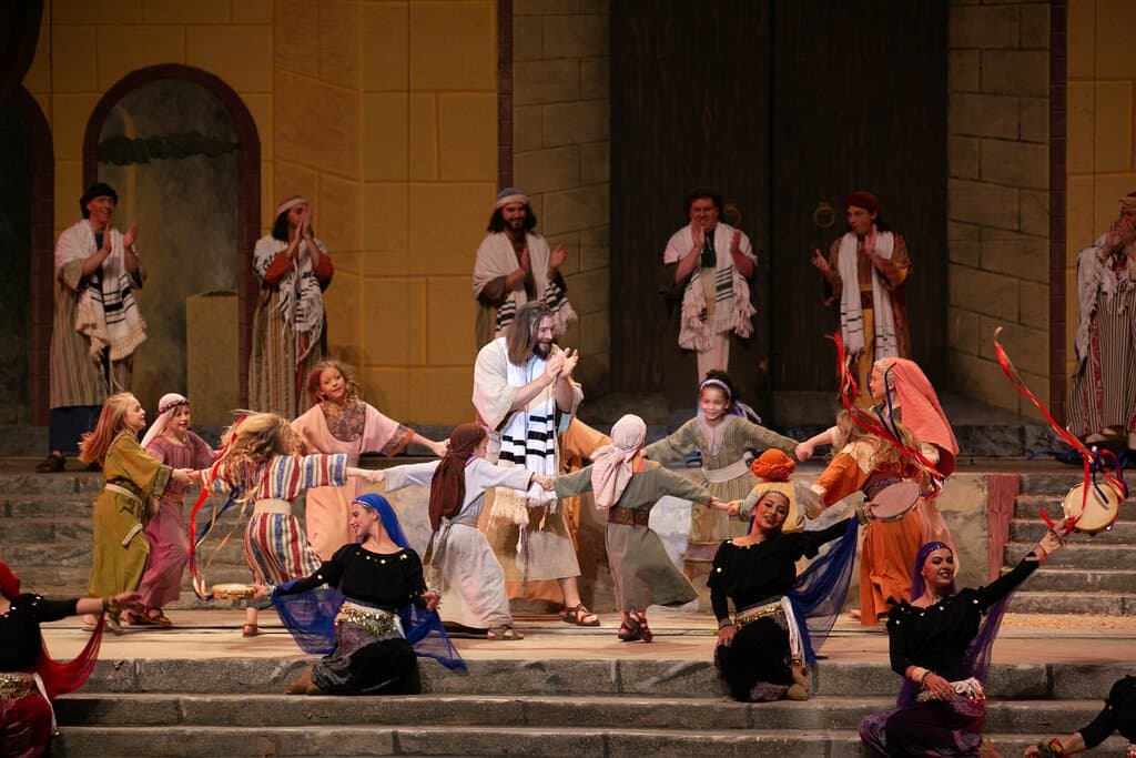 Jesus dancing with the children