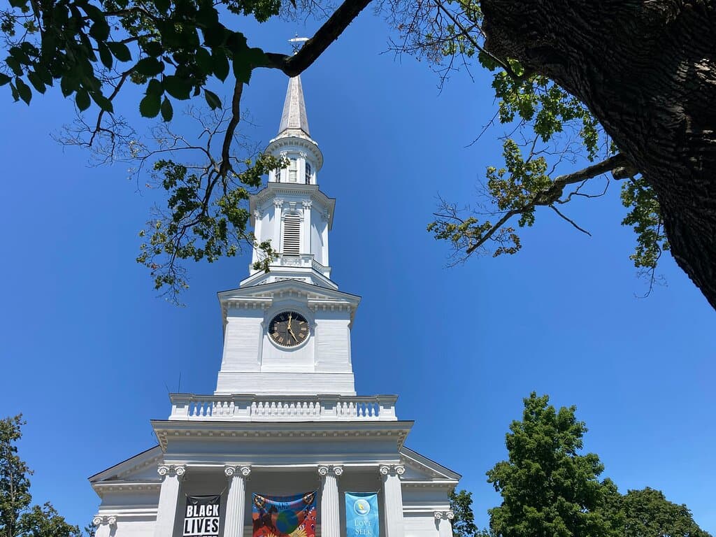 Our historic steeple atop the meeting house.