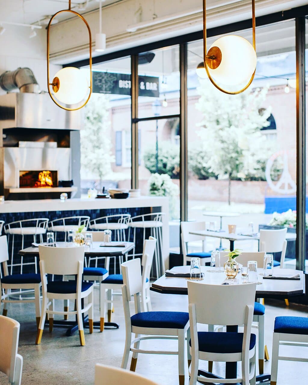 Interior hearth view and partial dining room view.