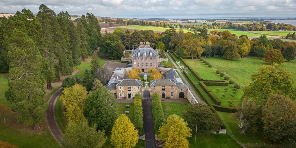 Aerial view of House of Dun estate
