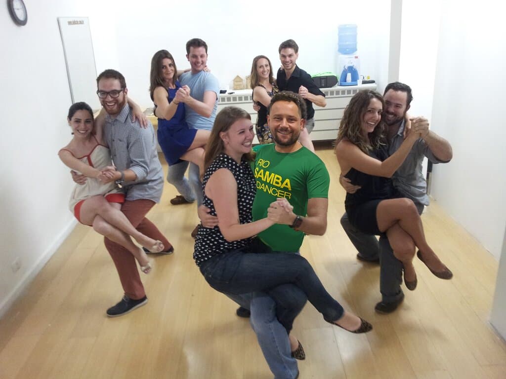 Group dancing samba for first time
