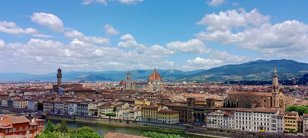 Вид на Флоренцию с Cimitero delle Porte Sante (разные ракурсы)