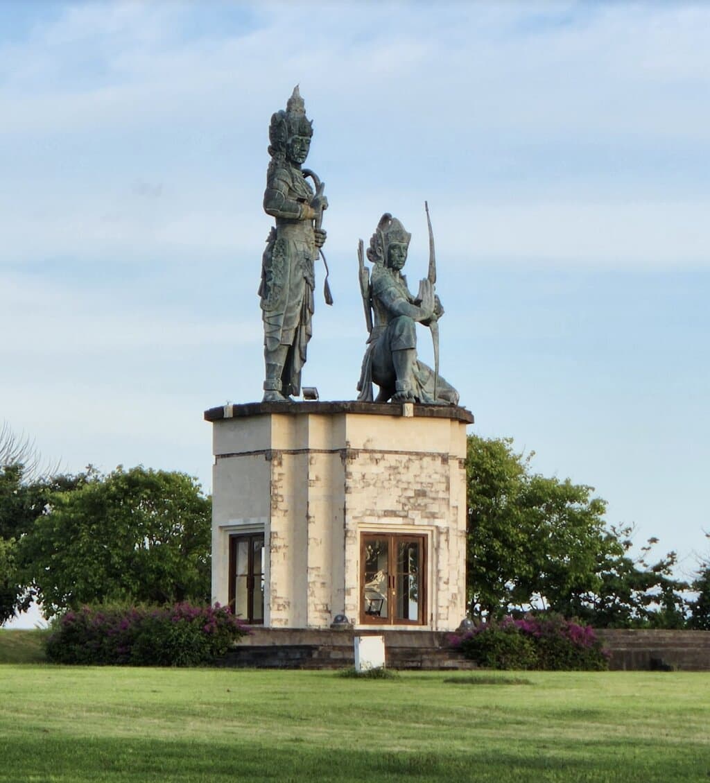 Statue at the center of the garden at Peninsula Island Nusa Dua Bali