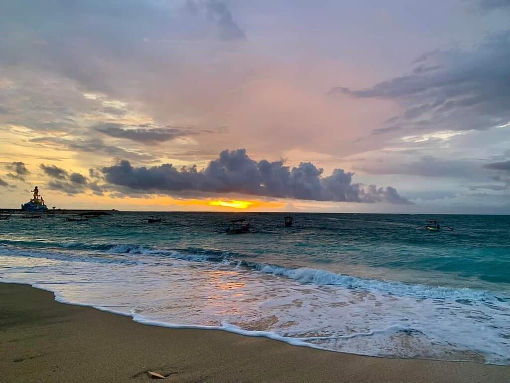 Beautiful sunset at Pantai Jerman