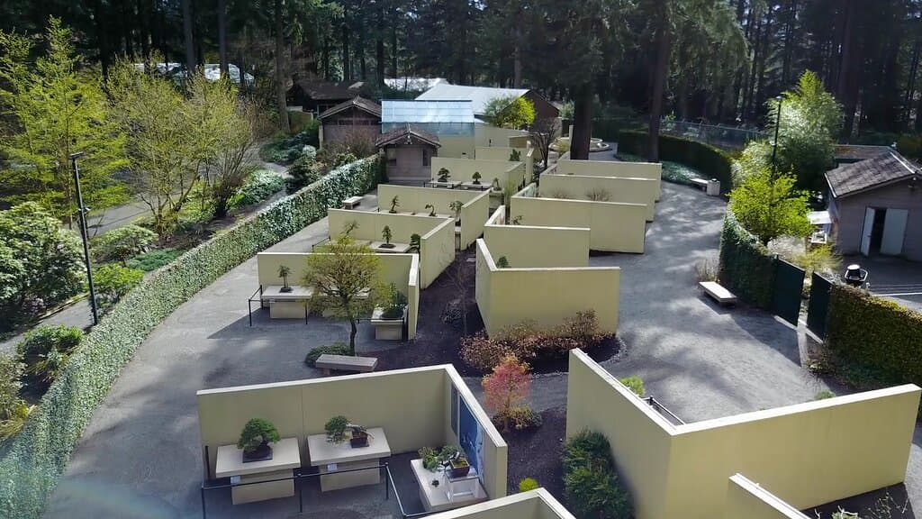 Drone-eye view of the Museum exhibition space