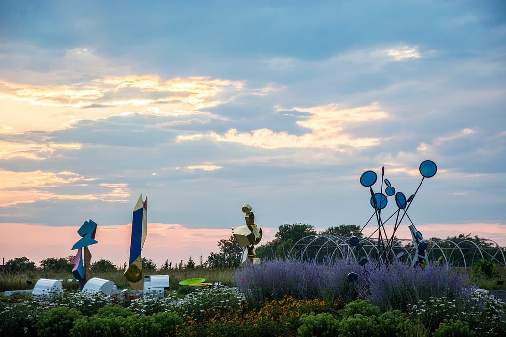 Oeno Gallery Sculpture Garden at Dusk