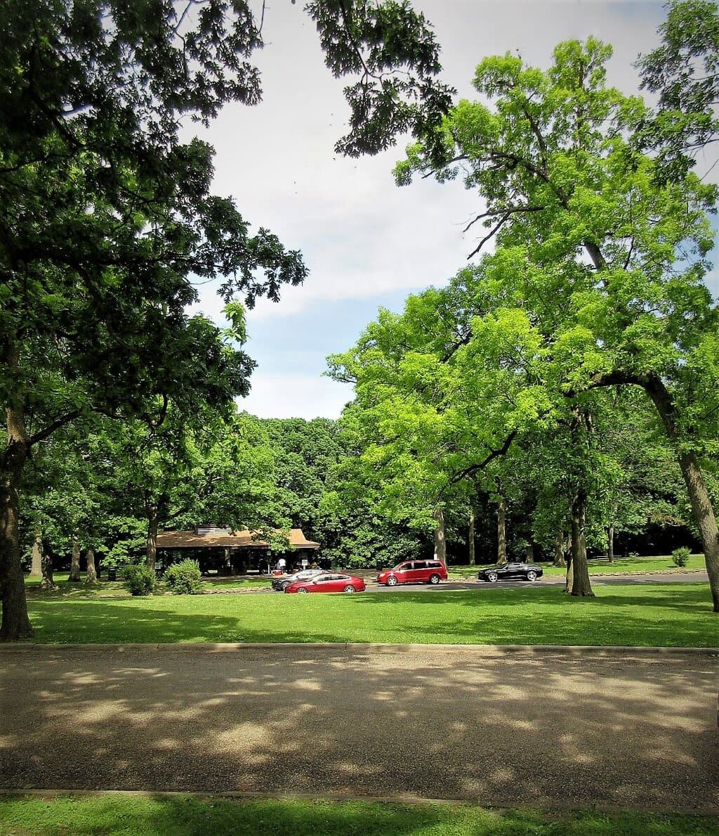   Picnic pavilion, roadside parking. June 2022