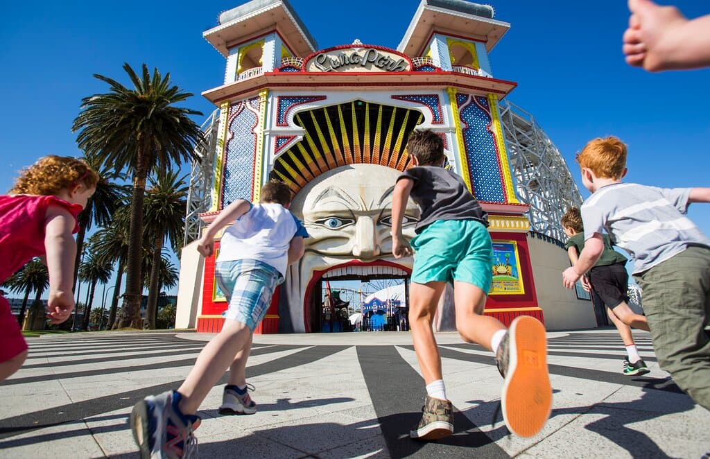 Luna Park Melbourne Mr. Moon Face Kids Run