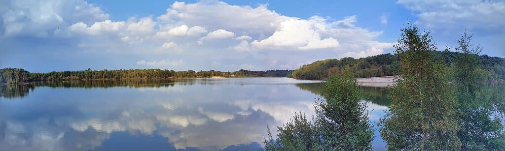 The breath-taking Great Lake at Bawsey Country Park.
