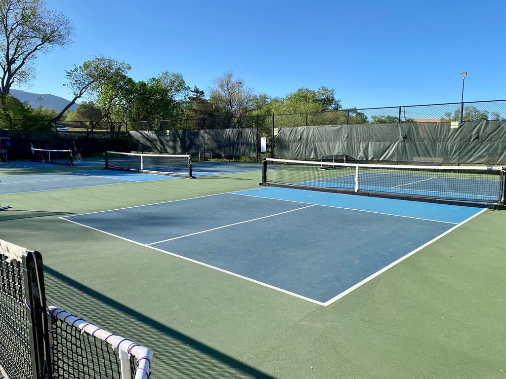 Great Pickleball courts at Fort Marcy Recreation Center.