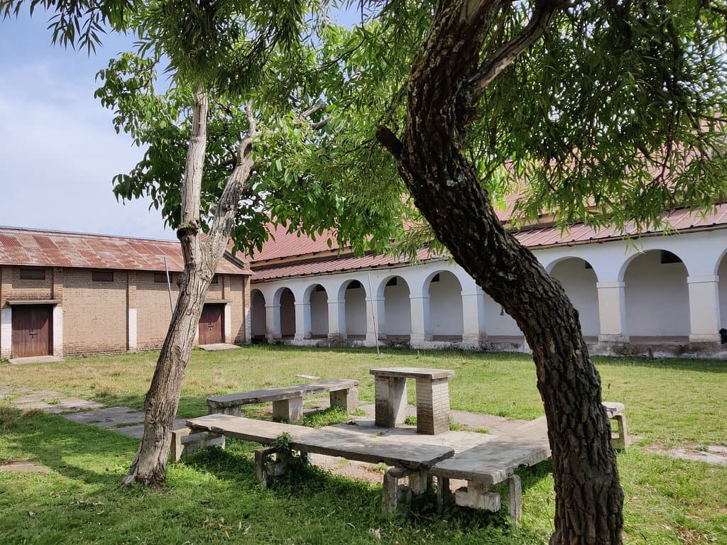 Inside the grounds of the jail
