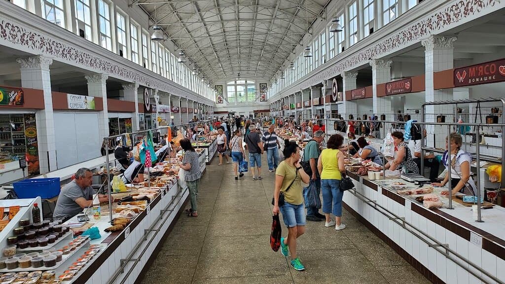 Meat market area in the market.