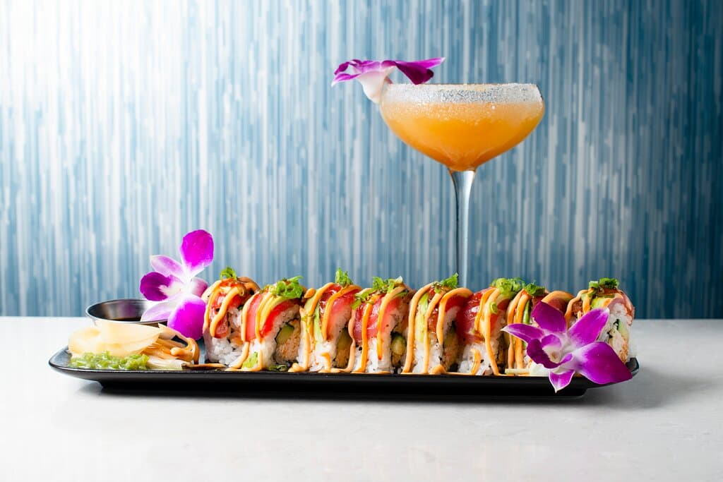 Sushi and Orange Drop