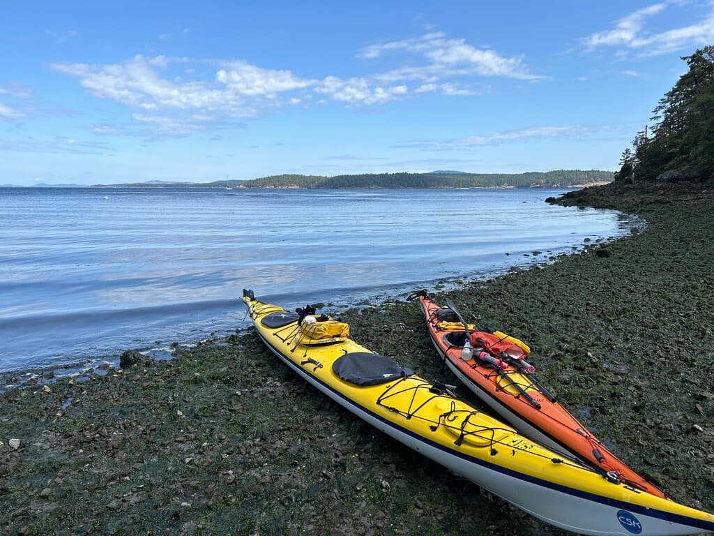 beach landing for the kayaks